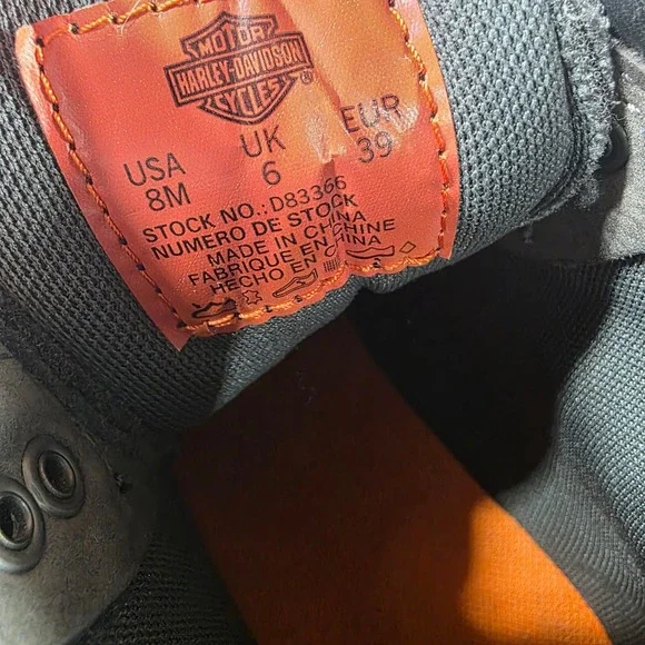 Harley Davidson Womens Grey Leather Motorcycle Boots D83366 Size 8M - Picture 8 of 8